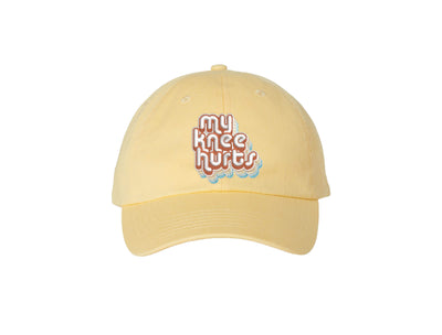 My Knee Hurts - Embroidered Dad Hat in Yellow